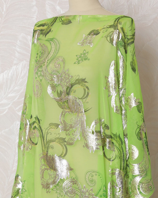 قماش لوركس ديراك من الشيفون الحريري الليموني الفاخر - عرض 140 سم - صناعة كورية جنوبية - 3.5 متر - شراء بالمتر-D18306