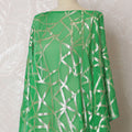 Emerald Shimmer Silk Chiffon Dirac Fabric - 140cm Wide - Korean Lurex Detailing - 3.5 Mtrs Piece -D18309 Regal Fabrics