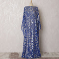 Royal Sapphire Silk Chiffon Dirac Fabric - 140cm Width - Luxe Metallic Lurex - 3.5 Mtrs Piece -D18310 Regal Fabrics