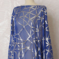 Royal Sapphire Silk Chiffon Dirac Fabric - 140cm Width - Luxe Metallic Lurex - 3.5 Mtrs Piece -D18310 Regal Fabrics