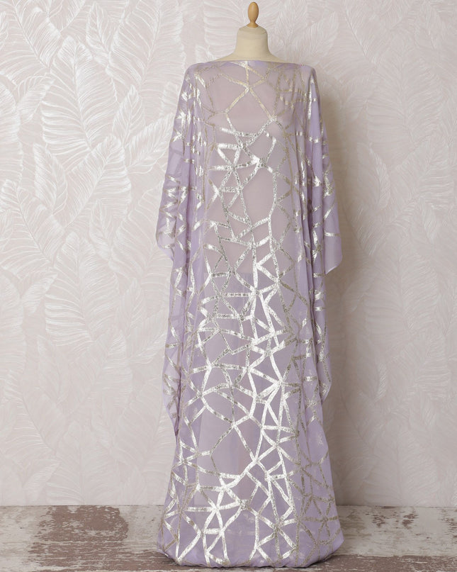 قماش ديراك شيفون حرير لافندر - عرض 140 سم - لوركس ذهبي لامع - أناقة 3.5 متر -D18311