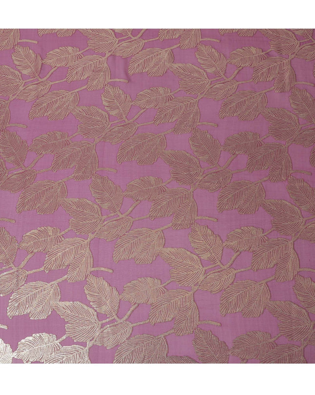 Mauve Majesty Silk Chiffon Fabric with Rose Gold Lurex, 110cm - Enchanting Textile for Fashion & Home-D18384