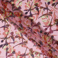 Blush Garden Silk Chiffon Fabric with Metallic Lurex, 110cm Wide – Floral Fantasy for Couture-D18391