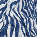 Nautical Navy Viscose Crepe Fabric with White Abstract Stripes, 110cm Wide – Contemporary Elegance-D18393 Regal Fabrics