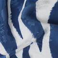 Nautical Navy Viscose Crepe Fabric with White Abstract Stripes, 110cm Wide – Contemporary Elegance-D18393 Regal Fabrics