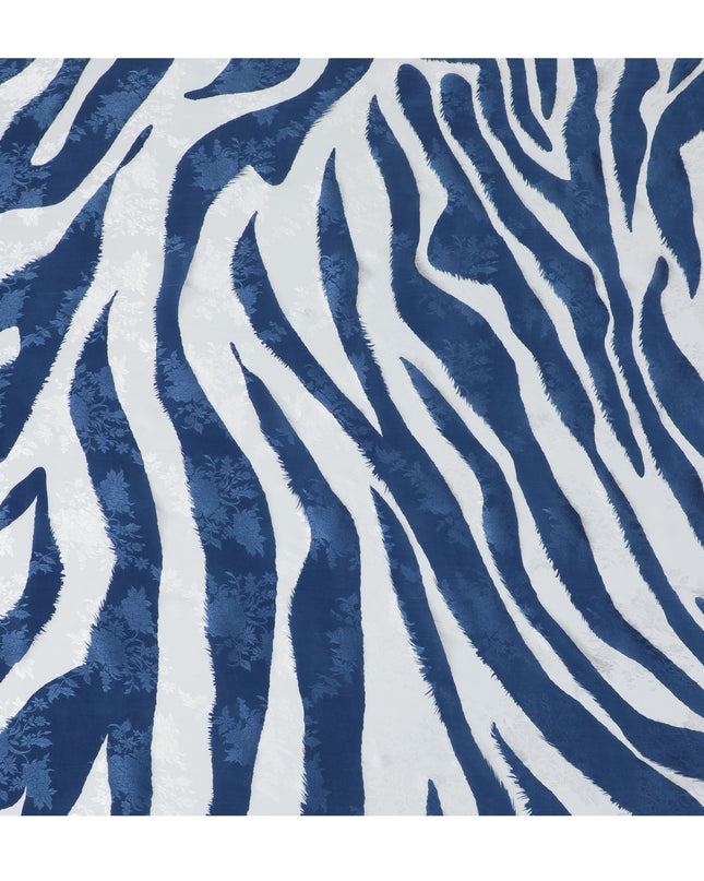 قماش كريب فيسكوز بحري بحري مع خطوط تجريدية بيضاء بعرض 110 سم – أناقة معاصرة-D18393