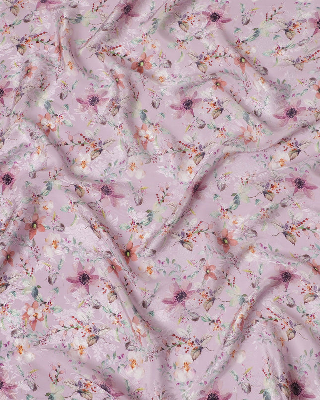 Blush Bloom Viscose Crepe Fabric with Floral Print, 110cm Wide – Romantic & Versatile-D18396