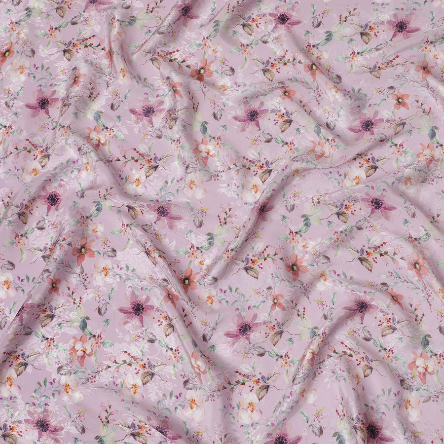Blush Bloom Viscose Crepe Fabric with Floral Print, 110cm Wide – Romantic & Versatile-D18396