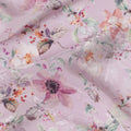 Blush Bloom Viscose Crepe Fabric with Floral Print, 110cm Wide – Romantic & Versatile-D18396