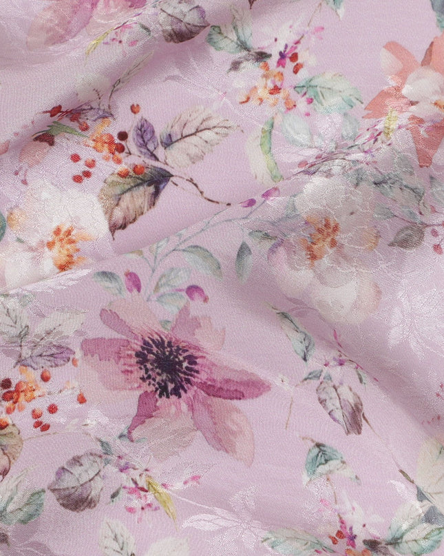 Blush Bloom Viscose Crepe Fabric with Floral Print, 110cm Wide – Romantic & Versatile-D18396