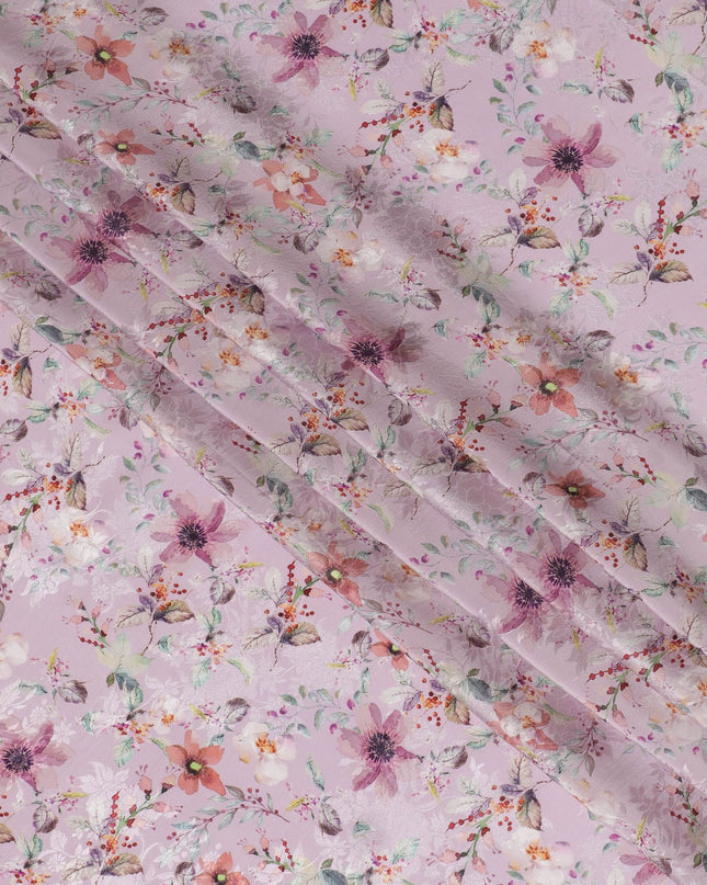 قماش كريب فيسكوز من Blush Bloom مع طباعة زهور، عرض 110 سم – رومانسي ومتعدد الاستخدامات-D18396