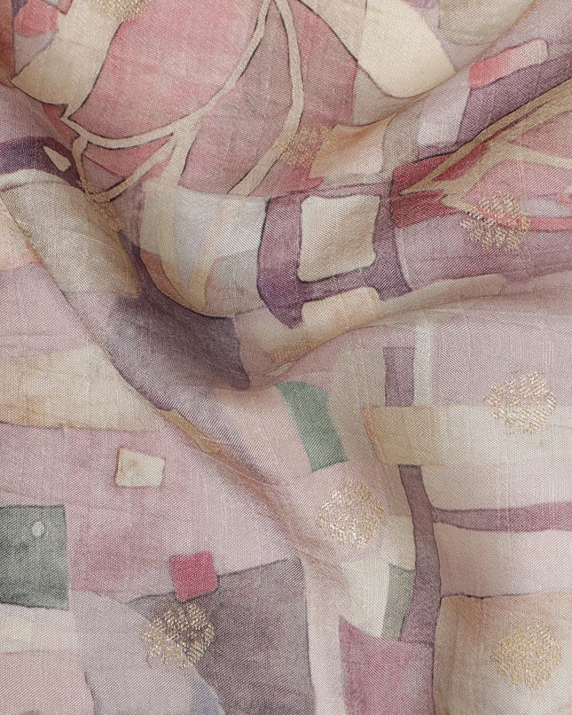 Abstract Mosaic Viscose Crepe Fabric, 110cm Wide – Modern Artistic Expression-D18402