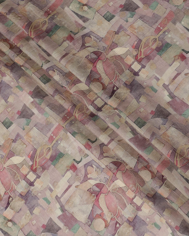 Abstract Mosaic Viscose Crepe Fabric, 110cm Wide – Modern Artistic Expression-D18402