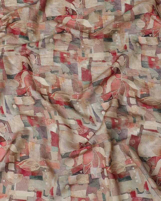 Renaissance Rose Viscose Crepe Fabric, 110cm Wide â€“ Artistic Elegance-D18406 Regal Fabrics