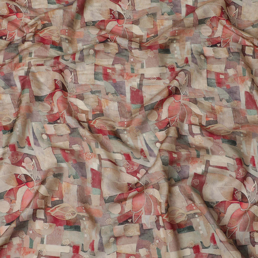 Renaissance Rose Viscose Crepe Fabric, 110cm Wide â€“ Artistic Elegance-D18406 Regal Fabrics