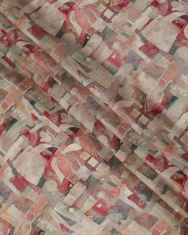 Renaissance Rose Viscose Crepe Fabric, 110cm Wide â€“ Artistic Elegance-D18406 Regal Fabrics