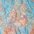 Multicolor Premium Pure Italian cotton voile fabric with golden foil print in abstract design-D15703 - Regal Fabrics