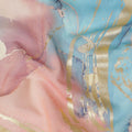 Multicolor Premium Pure Italian cotton voile fabric with golden foil print in abstract design-D15703 - Regal Fabrics