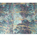 Vista green Premium Pure Italian cotton voile fabric with multicolor print having golden foil in abstract design-D15711 - Regal Fabrics