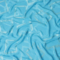 Sky blue premium pure silk crepe fabric with same tone jacquard and gold metallic lurex in abstract design-D15714