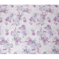 Light lilac Premium pure silk crepe fabric with multicolor print having gold metallic lurex dots in floral design-D15725