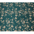 Bottle green Premium pure silk crepe fabric with same tone jacquard having multicolor print in floral design-D15728