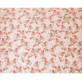 Salmon peach Premium pure silk crepe fabric with same tone jacquard having multicolor print in floral design-D15730 - Regal Fabrics