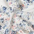 Off white Premium pure silk crepe fabric with multicolor print having gold metallic lurex in floral design-D15732 - Regal Fabrics