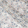 Off white Premium pure silk crepe fabric with multicolor print having gold metallic lurex in floral design-D15732 - Regal Fabrics
