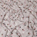 Pale brown Premium pure silk crepe fabric with multicolor print having gold metallic lurex in floral design-D15736 - Regal Fabrics