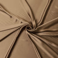 Sand brown plain pure crepe satin fabric-D7570