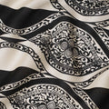 Cream Premium Italian viscose fabric with black print in abstract design-D12362 Regal Fabrics