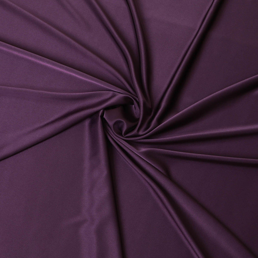 Plum plain pure crepe satin fabric-D7537