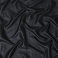 Black plain blended tussar silk fabric-D12242