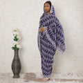 Purple Premium pure Swiss cotton voile thobe with same tone, silver embroidery having stone work in fancy design-D14336 Regal Fabrics