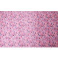 Taffy pink blended cotton lawn fabric  with multicolor print in floral design: D-5666