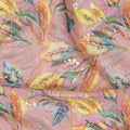 Multicolor Premium cotton voile fabric with golden foil print in floral design-D13159