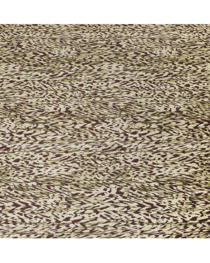 قماش فيسكوز إيطالي فاخر باللون الأخضر الزيتوني مع طباعة نبيذ بتصميم تجريدي-D12368