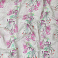 Off white synthetic crepe fabric with multicolor print in floral design-D10020 - Regal Fabrics