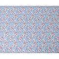 Steel blue cotton voile fabric with cerise pink, off white and black print in floral design-D10751 Regal Fabrics