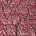 Ruby red cotton voile fabric with red and gold embriodery in floral design-11232 Regal Fabrics