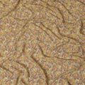 Mustard yellow viscose crepe fabric with multicolor print in floral design-D15650