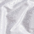 White synthetic satin fabric with same tone jacquard in floral design-D15374 Regal Fabrics