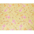 Light mustard yellow silk chiffon fabric with multicolor print in floral design having organza finish-D6637