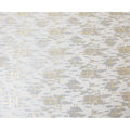 Pearl white Premium pure French (Fransawi) silk chiffon fabric with gold and silver metallic lurex in abstract design-D14309