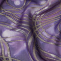 قماش شيفون من الحرير الخالص متعدد الألوان مع لوريكس معدني ذهبي بتصميم تجريدي-D14077