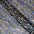 Multicolor premium pure silk chiffon fabric with gold metallic lurex in abstract design-D14076