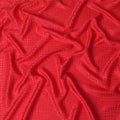 Crimson red premium pure silk crepe fabric with same tone jacquard in fancy design-D11951