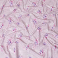 Light pink cotton lawn fabric with off white, lavender and pink print in floral design-D15290
