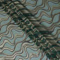 Bottle green Premium pure French (Fransawi) silk chiffon fabric with brown viscose and gold metallic lurex in abstract design-D14266